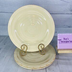 Home Target ADRIATIC CREAM Embossed Rings Earthenware 11" Dinner Plates Set of 3